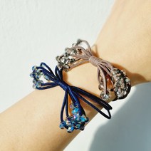 1+1 비즈 리본 머리끈 5종 보석 방울 명품머리끈 긴머리 반묶음