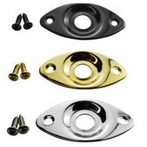 일렉기타 잭 플레이트 타원형 Jack Plate, 블랙