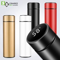 1+1 보온 보냉 물병 휴대용 온도표시 텀블러 스텐 스마트 온도계 LED텀블러 발포세정제, 텀블러세정제32정, 레드1개