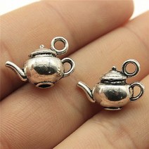 은주전자 WYSIWYG 4pcs 18x13x10mm 펜 던 트 주전자 3D 매력 쥬얼리 만들기 골동품 실버 컬러, 02 앤틱 실버 도금