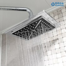 우리수도 사각 해바라기 헤드(블랙) 샤워기헤드, 1개