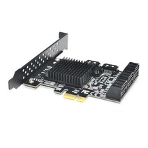 PCIe 4x SATA 카드 10 포트 6 Gbps SATA 3.0 컨트롤러 PCIe 확장 카드 비 RAID 지원 10 SATA 3.0 장치, 보여진 바와 같이, 하나