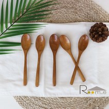 루메 우드 티스푼 5P 삼나무숟가락 나무스푼 요플레 아이스크림 옻칠숟가락 홈데코 카페