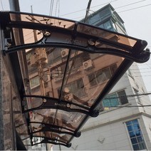 캐노픽스 800 X 1700 창문 비막이 창문 비가림 차고 만들기 아치형파고라 비가림 차양, 그린렉산 검정 브라켓 실버 바