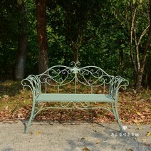 버스정류장의자 지하철의자 플라스틱벤치 야외벤치제작 미국 국가 단철 더블 의자 벤치 빌라 정원 안뜰 의자 공원 야외 등받이 의자, 아이보리 더블 체어