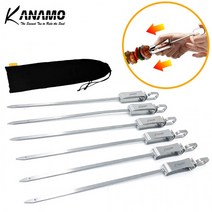URK576039카나모 바베큐 꼬치 스텐 꼬챙이 꼬지 캠핑 용품 꼬치구이, 카나모 바베큐 꼬치6p1set