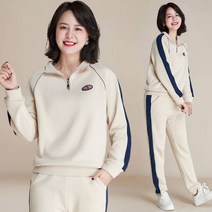 YAPOGI 중년 엄마 춘추복 트레이닝 세트 2023 여중년 봄가을 맨투맨