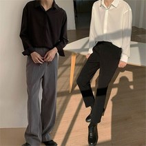 리더스 [리더스] 남자 정장 셔츠 화이트 블랙 베이직 스타일