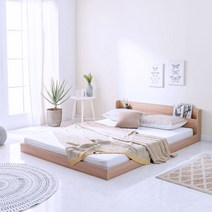 리버퍼니쳐 어스트 저상형LED조명 콘센트 낮은침대 SSQ프레임 시리즈 RZ0779, 아카시아, 퀸(Q)