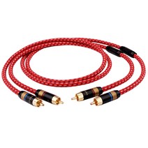 고급 오디오랙 앰프 리시버 장식장 발열 이중 연꽃 머리 오디오 케이블 2 대 연결 스피커 증폭기 CD 기계 RCA 신호, 23. 더블 로터스 헤드 [레드 넷 마그네틱 링 버전]