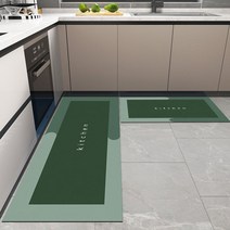 크로스 보더 규조토 주방 매트, 모란디-그레이 그린