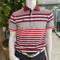 [임페리얼] 이월상품 마감세일~!! 카라 리브에 복원력과 흡수력이 뛰어나며 구김방지에 특수가공 스트라이프 티셔츠 I0Z1207 인천논현, 다크레드, 95