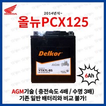 PCX125 배터리 밧데리 델코 AGM 6Ah
