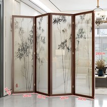 병풍 파티션 거실 접이식 칸막이 가벽 공간분리 이동식 원목 사무실 인테리어, K 조젯 반투명 대나무 평화 180 50 4개의 부채를