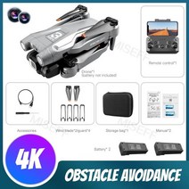 입문용 촬영용 미니 드론 새로운 Z908 프로 드론 와이파이 FPV 미니 4K HD 전문 듀얼 카메라 3 면 장애물, 08 Gray 4K 2B
