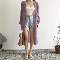 여름 여성 루즈핏 로브 롱가디건XL 데일리아우터 대학생코디 사무실외투 원피스룩 여친룩 러블리룩 꾸안꾸