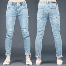 제이로드 SALE 재고정리 CK3691 슬림핏 커팅진 일자 스판 연청 빅사이즈 남자청바지