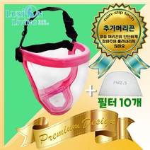 [루시온리빙] 머리끈이 추가된 프리미엄 필터형 김서림방지 안면고글 (+필터 10개) 프리미엄 필터형 안면고글, U. 프리미엄 필터형 투명렌즈 [핑크] 1개