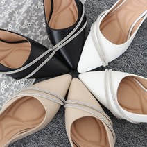 7cm 블링 큐빅라인 슬링백힐 하이힐