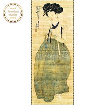명화 보석십자수 신윤복 미인도 대형 패브릭 큐빅 구슬 공예 DIY 도안 공작 금전수 연꽃 사과 해바라기, 60x130 cm