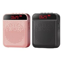 메가폰 미니 음성 증폭기 개인 fm 라디오 레코더 마이크 헤드셋 스피커 요가 노래 프로모션 프레젠테이션 투어 가이드, 검은색