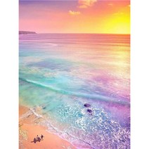 Aurora 보석십자수 캔버스형 DIY키트 30 x 40 cm, NO 056 환상에 노을지는 바다