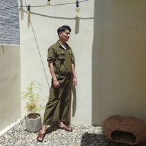 [반팔점프수트작업복] 여성 반팔 점프수트 여름용 실내 작업복