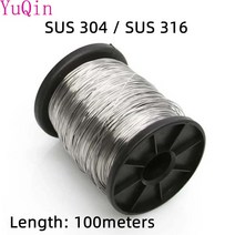스텐 와이어 로프 줄 0.1 0.8mm 직경 304 316 스테인레스 스틸 스트랜드 중간 경질 미세 소프트 단일 100m 길이, [04] Soft Wire SUS 316, [08] 0.8mmX100meters