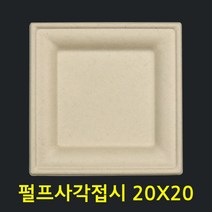 DUR-SP-02 펄프 사각접시 종이트레이 50개, 1봉