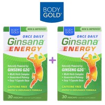 BodyGold Ginsana Energy 파낙스 진생 진세노사이드 가시오가피 뿌리 30 베지캡슐 2팩