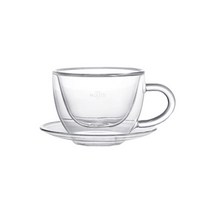 까사무띠 더블월 이중 내열유리컵 머그 찻잔 커피잔 글래스웨어 11타입, 06. 까사무띠 네로 이중유리 티잔세트 2set