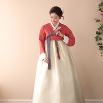 김홍갑한복 [한복대여]보라 레드 앤 금빛치마 혼주 하객 한복 세트
