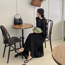 핫핑 그릴드 플리츠롱원피스