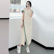 빅사이즈 반팔 원피스 루즈핏 트임 롱 원피스 롱 맨투맨 데일리 박스 원피스