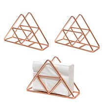 살림하는집 예쁜 삼각 냅킨 꽂이 홀더 냅킨통, 3개, 로즈골드
