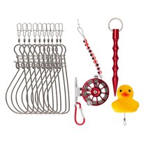오리 낚시 부력 꿰미 물고기 걸이, 1개