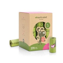 Earth Rated 강아지 배변 봉투 누출 방지 기능 두꺼운 재질 리필 롤 라벤더 270개, Lavender-scented