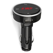 블루투스카오디오 휴대용 모듈레이터 자동차 키트 MP3 플레이어 SD 원격 블루투스 호환 FM 송신기 마이크와, 01 Black