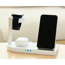 프리미엄 디큐브 멀티 고속 무선 충전기 4in1, 애플화이트