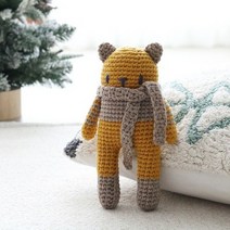 바보사랑 램스울 고양이 인형 코바늘 애착인형 DIY 키트.오뜨리꼬, 3／5호양쪽코바늘&돗바늘추가