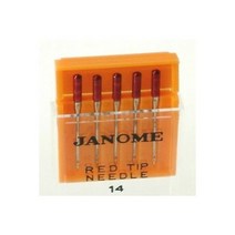 Janome 재봉틀 미싱 레드 Tip Embroidery Needle 5 Count Pack New