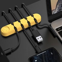 위브아마존 미니 케이블 홀더 4구 6구 컴퓨터 책상 충전기 USB 선정리 전선 정리, 블랙