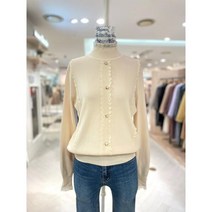 메종블랑쉬 라이트 베이지 프릴 레이스 니트 M221MSW152-1