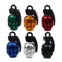 4PCS grenade shape air cap automobile dust valve Auto parts Six colors, [05] blue