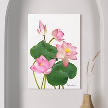 더 아트 컴퍼니 부모님 사업 수험생 시험 성적 합격 풍수 연꽃그림 재물운 금전운 올려주는 꽃 액자 거실 침실 수능방 캔버스 가족 선물 21종, 3. 행운 연꽃