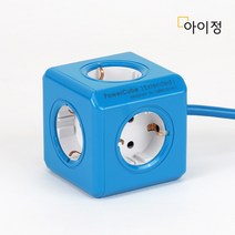 아이정 디자인 멀티탭 파워큐브 올컬러 5구 1.5M 블루 멀티콘센트 전선형, 1개