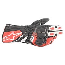 Alpinestars 알파인스타 3558321 SP-8 V3 Leather 오토바이 바이크 글러브 장갑, BLACK WHITE BRIGHT RED
