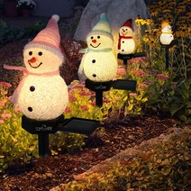Tomshine 야외용 LED 태양광 크리스마스 눈사람 잔디 정원등, 빨간 노랑 푸른 분홍