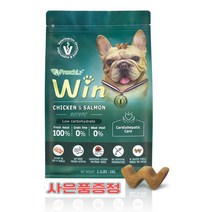 프레스키 윈사료 (WIN사료) 치킨&연어 레시피 1kg (2.2lb)+강아지간식 랜덤서비스