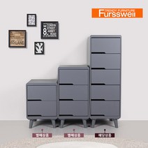 퍼스웰 하트 400 틈새 5단서랍장(SS_011), 오크